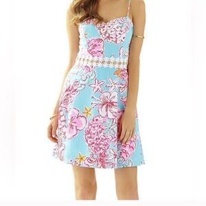 Lilly Pulitzer Blue and Pink Floral Mini Dress
